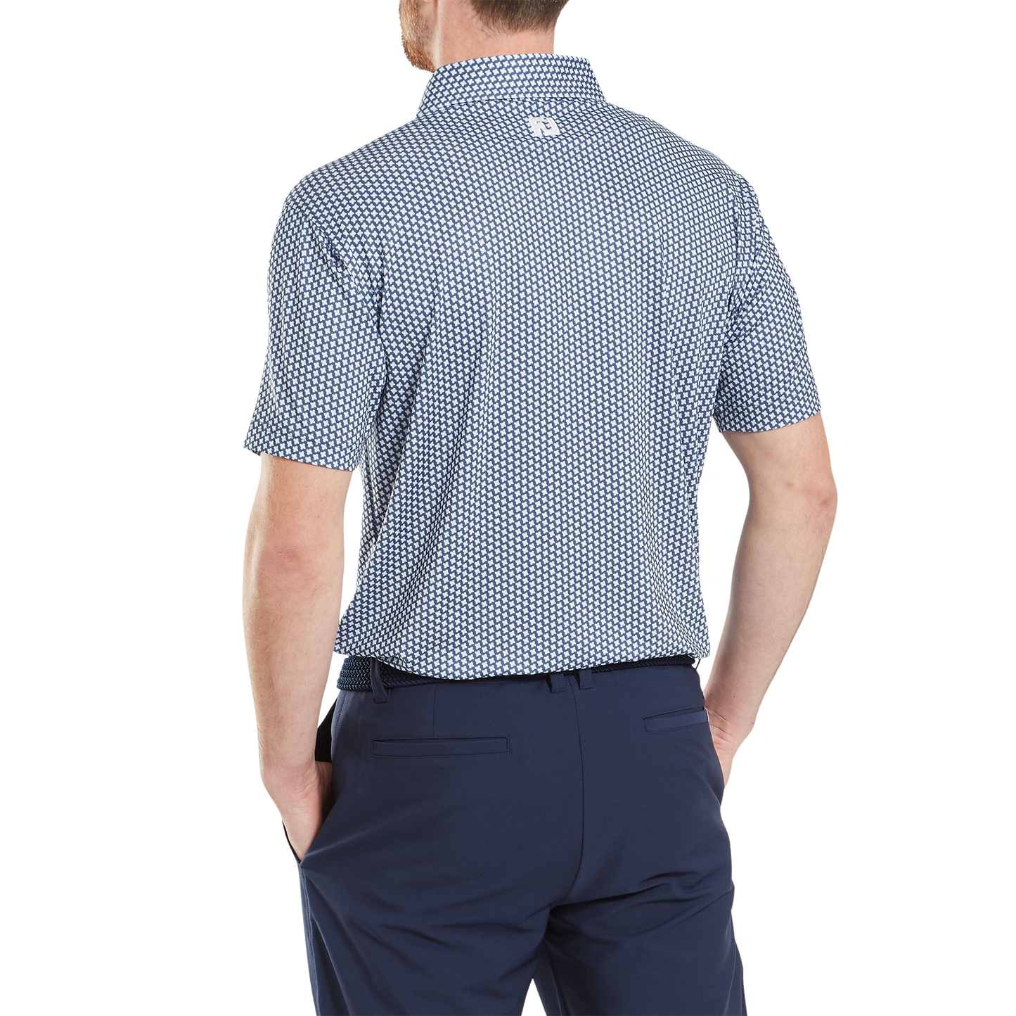 FootJoy Houndstooth Geo Lisle Golf Polo Shirt