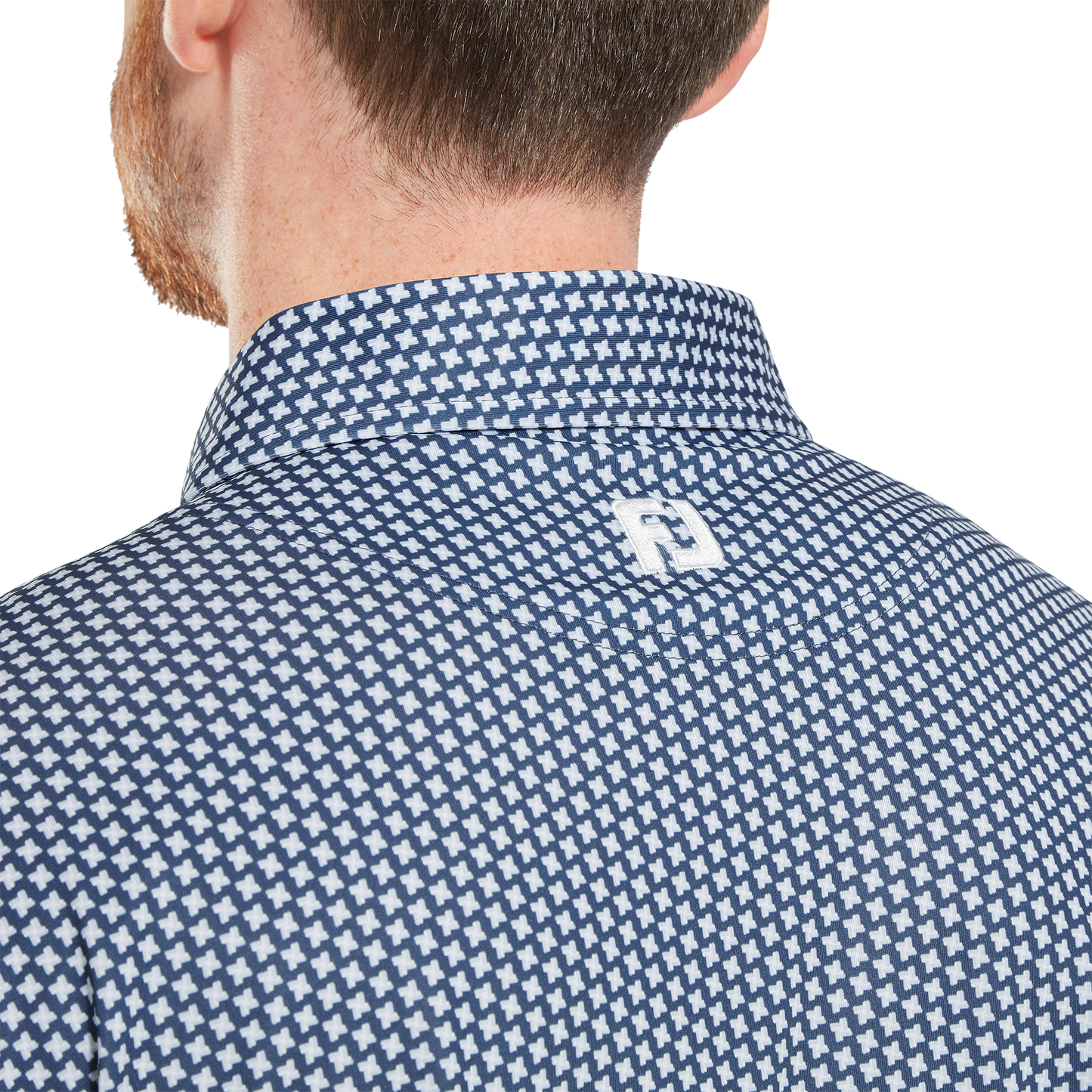 FootJoy Houndstooth Geo Lisle Golf Polo Shirt