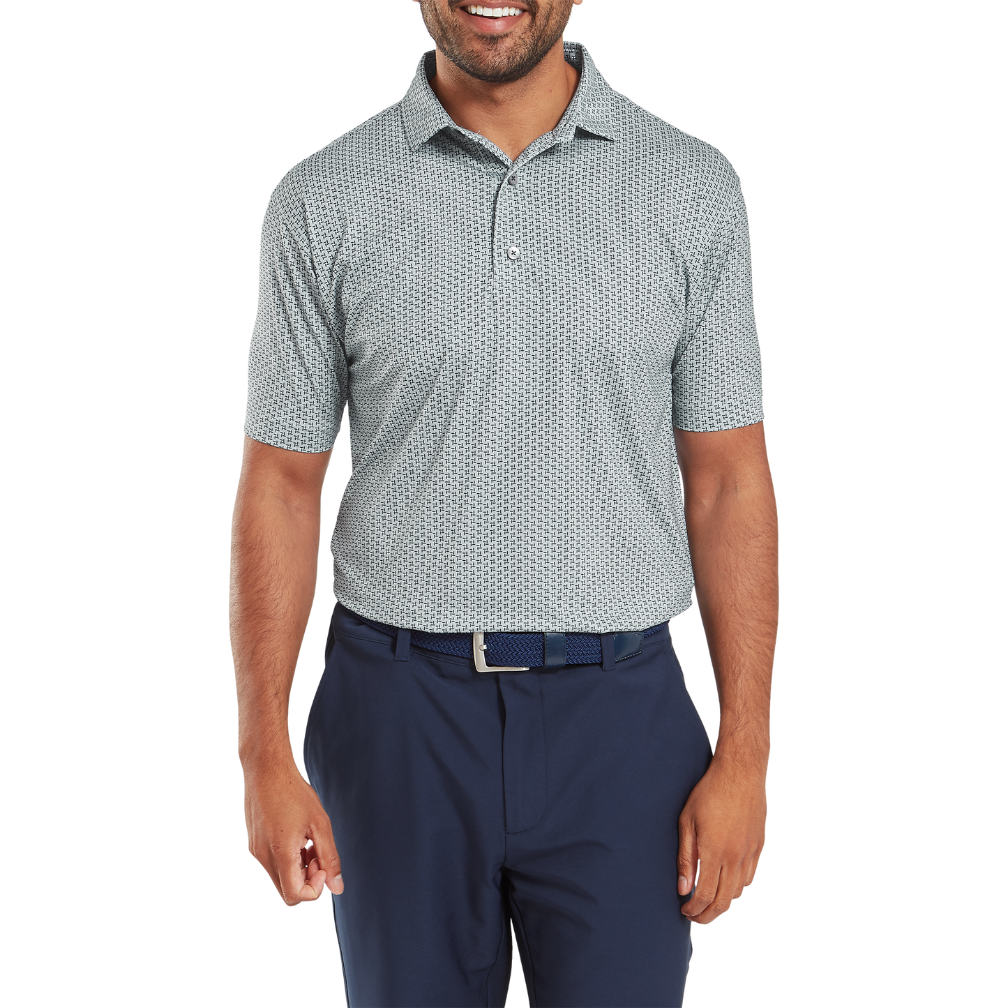 FootJoy Houndstooth Geo Lisle Golf Polo Shirt