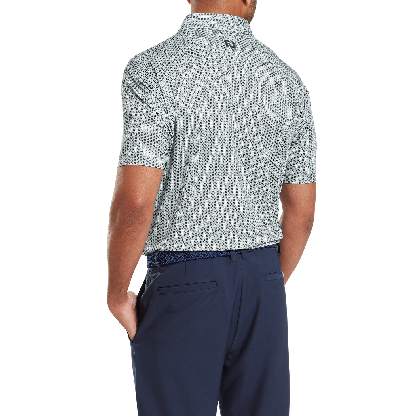 FootJoy Houndstooth Geo Lisle Golf Polo Shirt