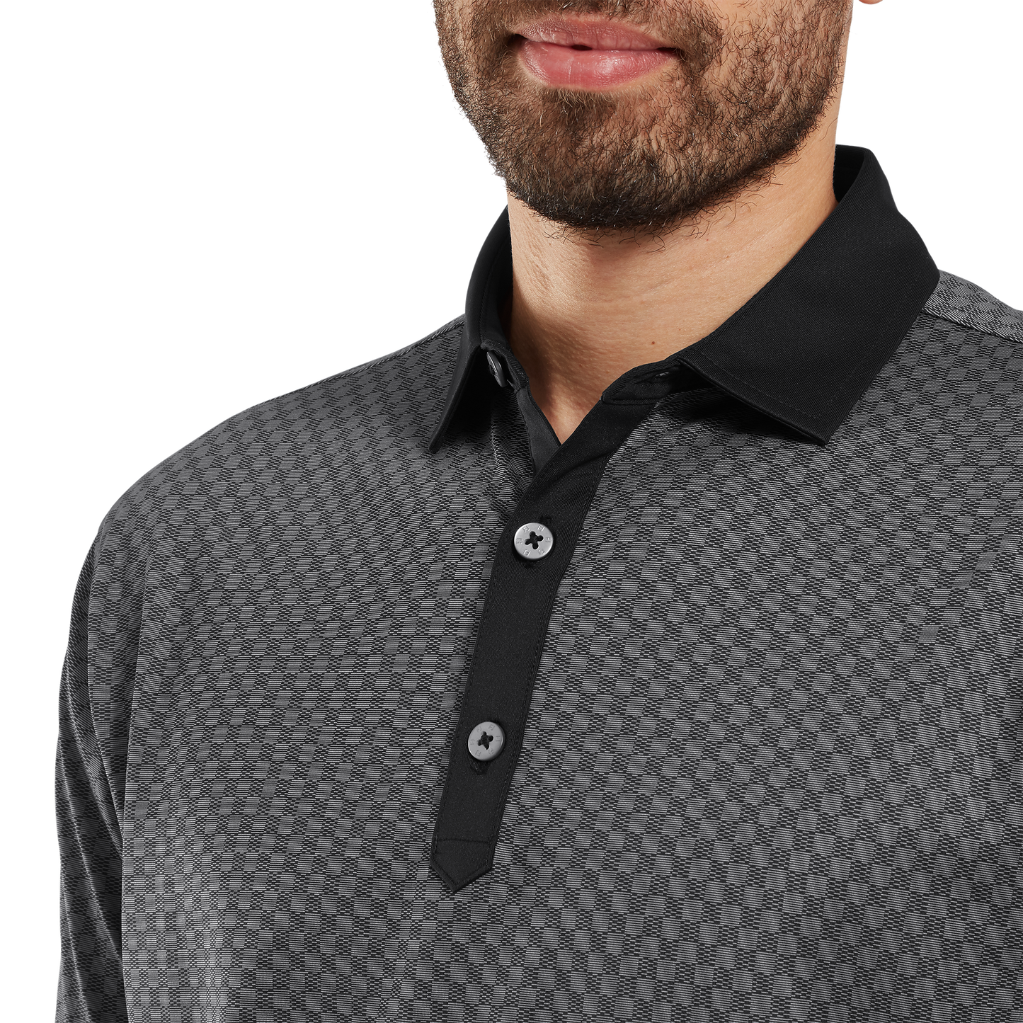 FootJoy Checker Print Lisle Golf Polo Shirt