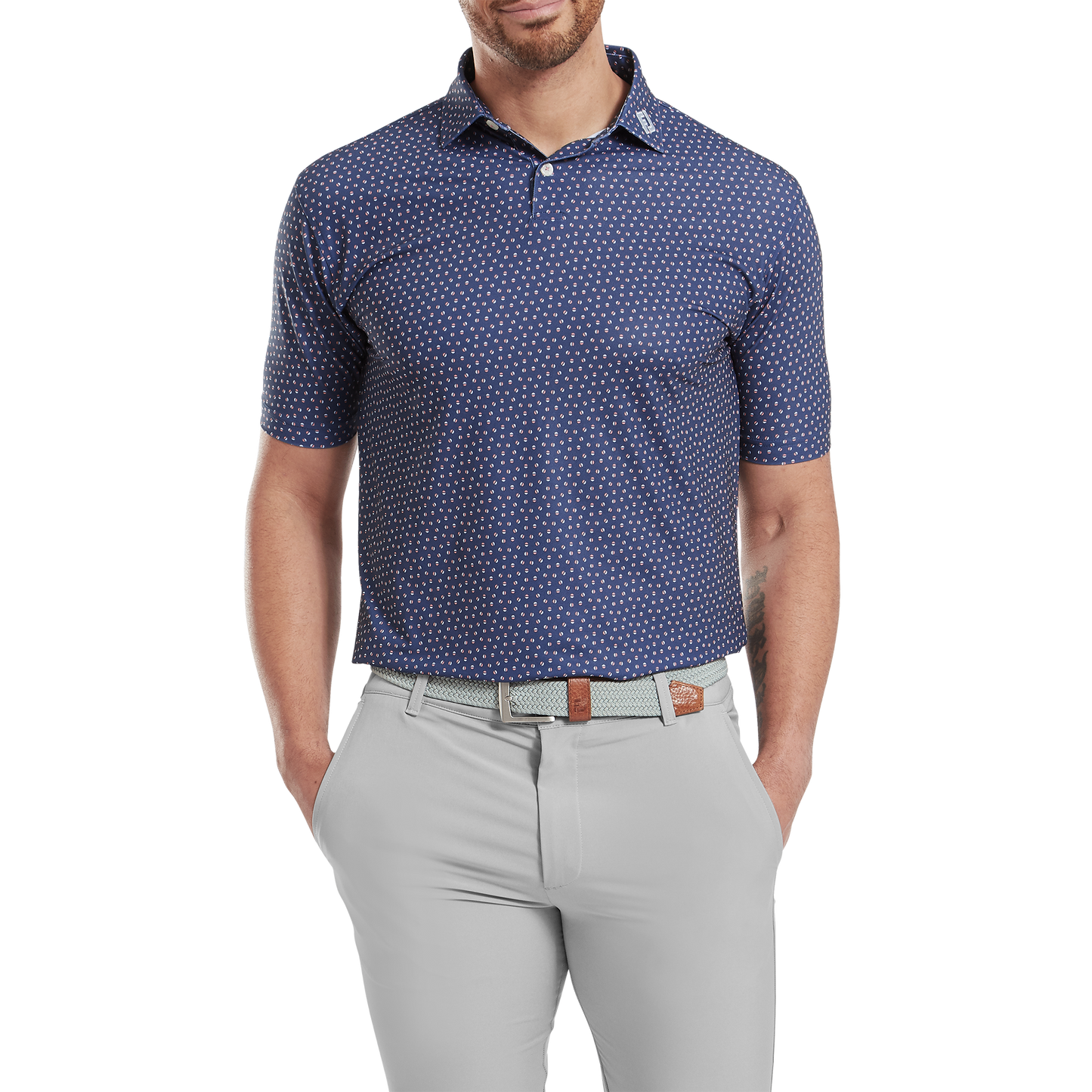 FootJoy Bounce Print Pique Golf Polo Shirt