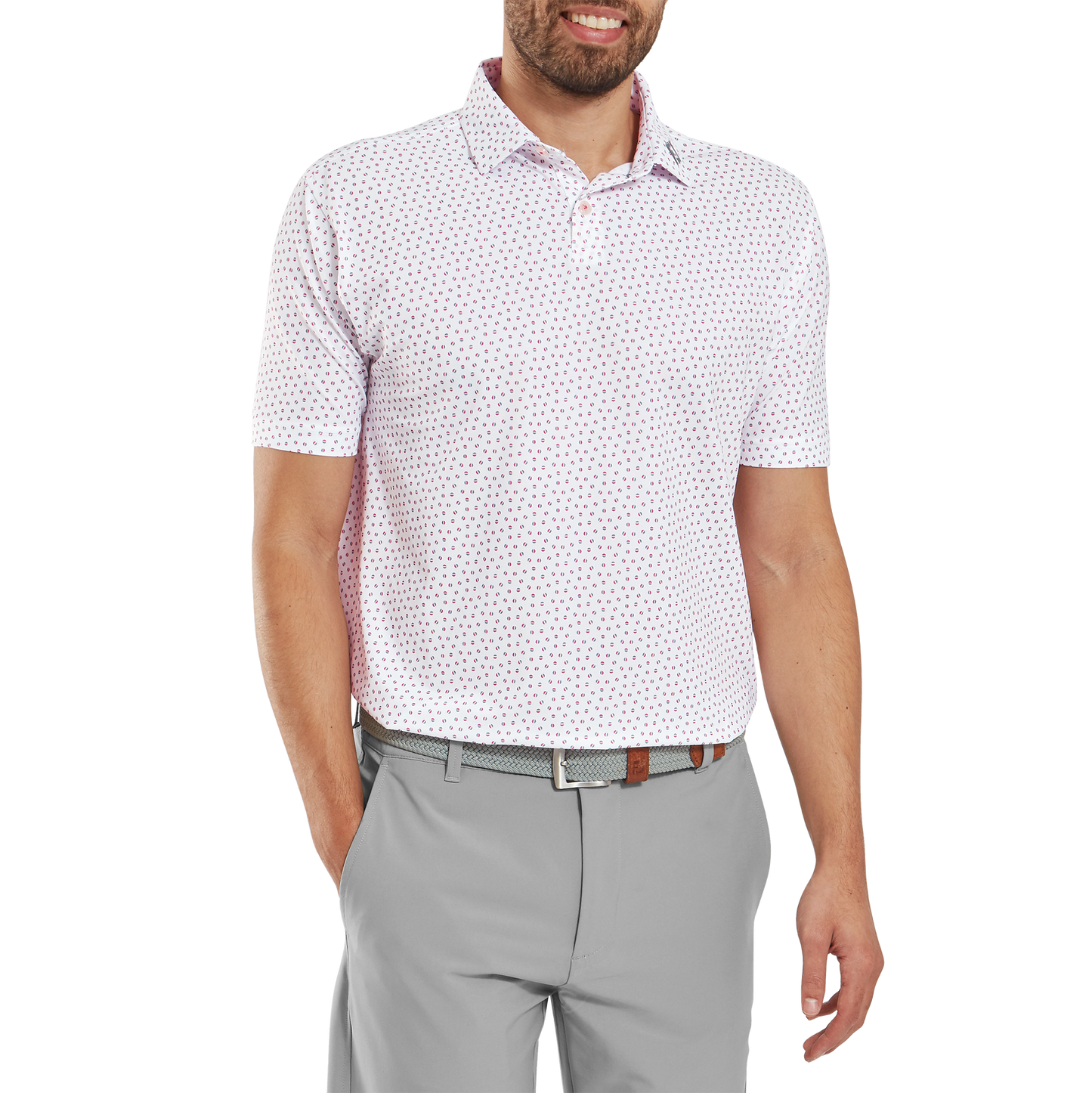 FootJoy Bounce Print Pique Golf Polo Shirt