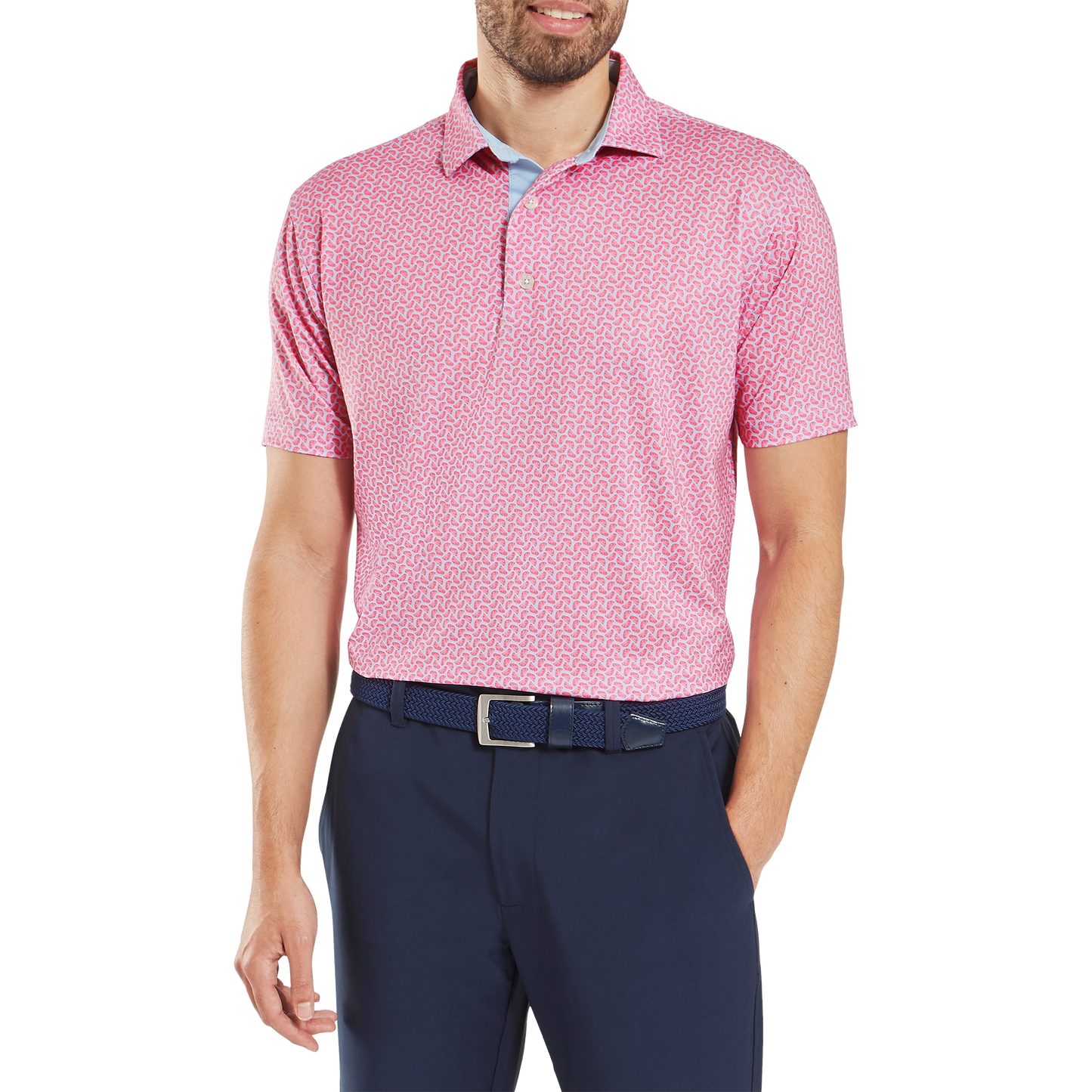 FootJoy Citrus Print Lisle Golf Polo Shirt