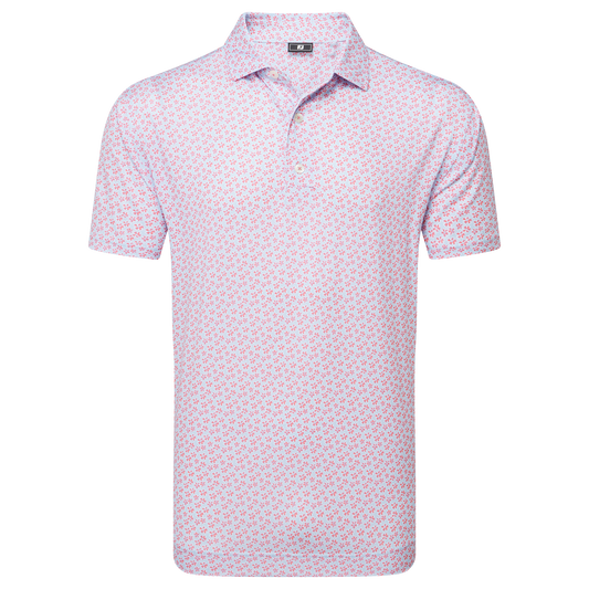 FootJoy Floral Sketch Print Lisle Golf Polo Shirt