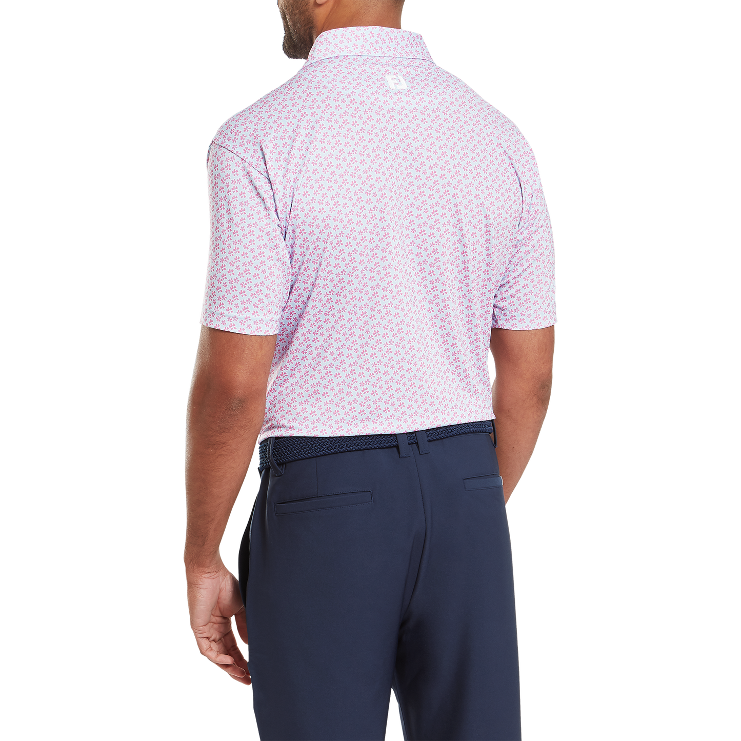 FootJoy Floral Sketch Print Lisle Golf Polo Shirt