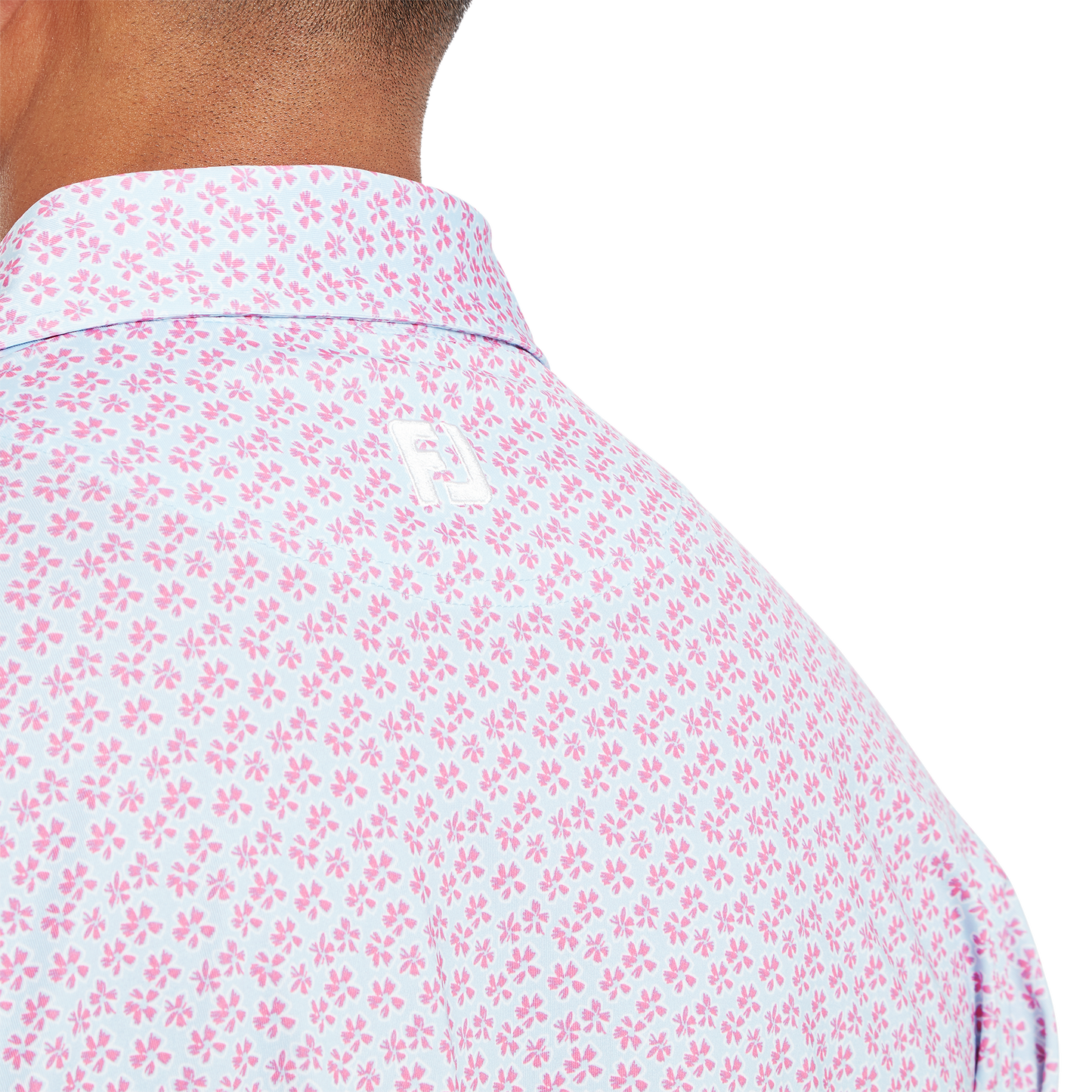 FootJoy Floral Sketch Print Lisle Golf Polo Shirt