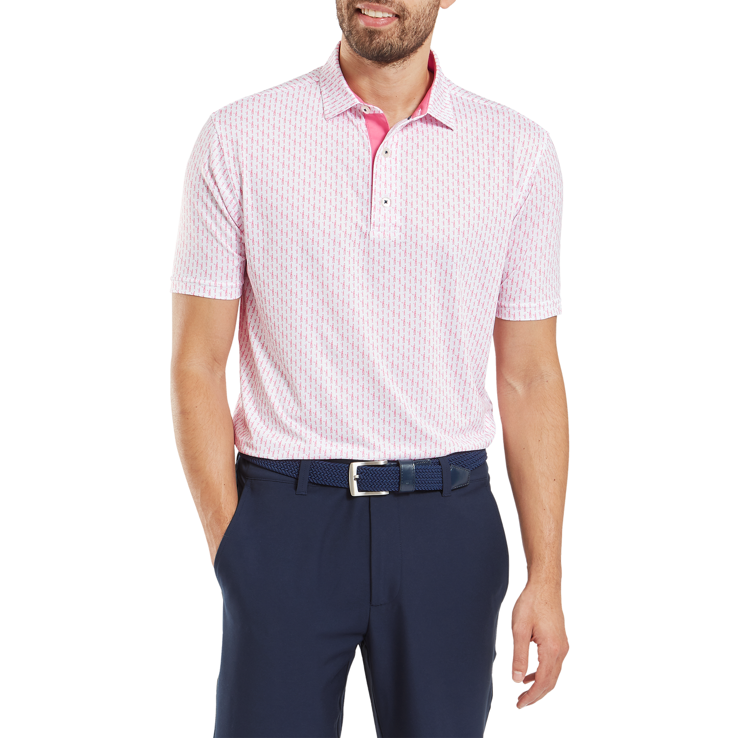FootJoy Figure Print Lisle Golf Polo Shirt