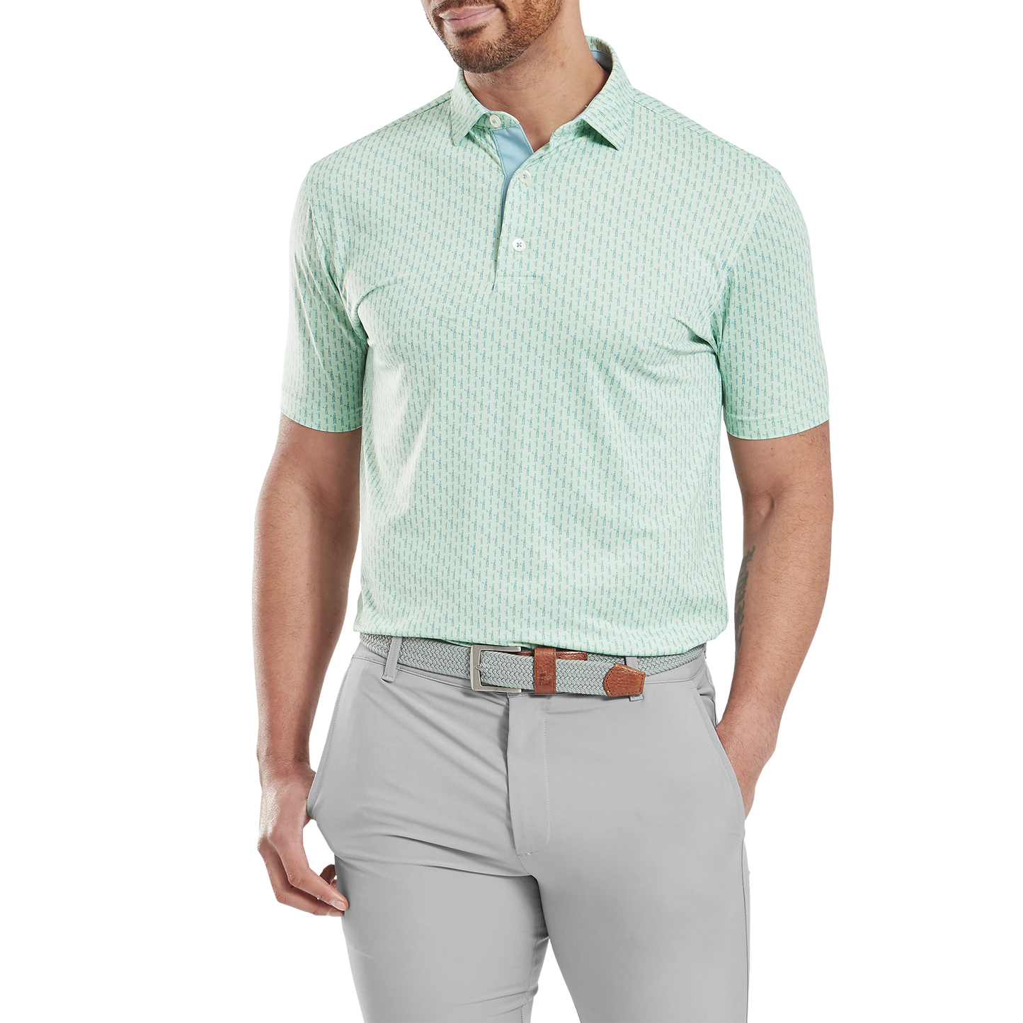 FootJoy Figure Print Lisle Golf Polo Shirt