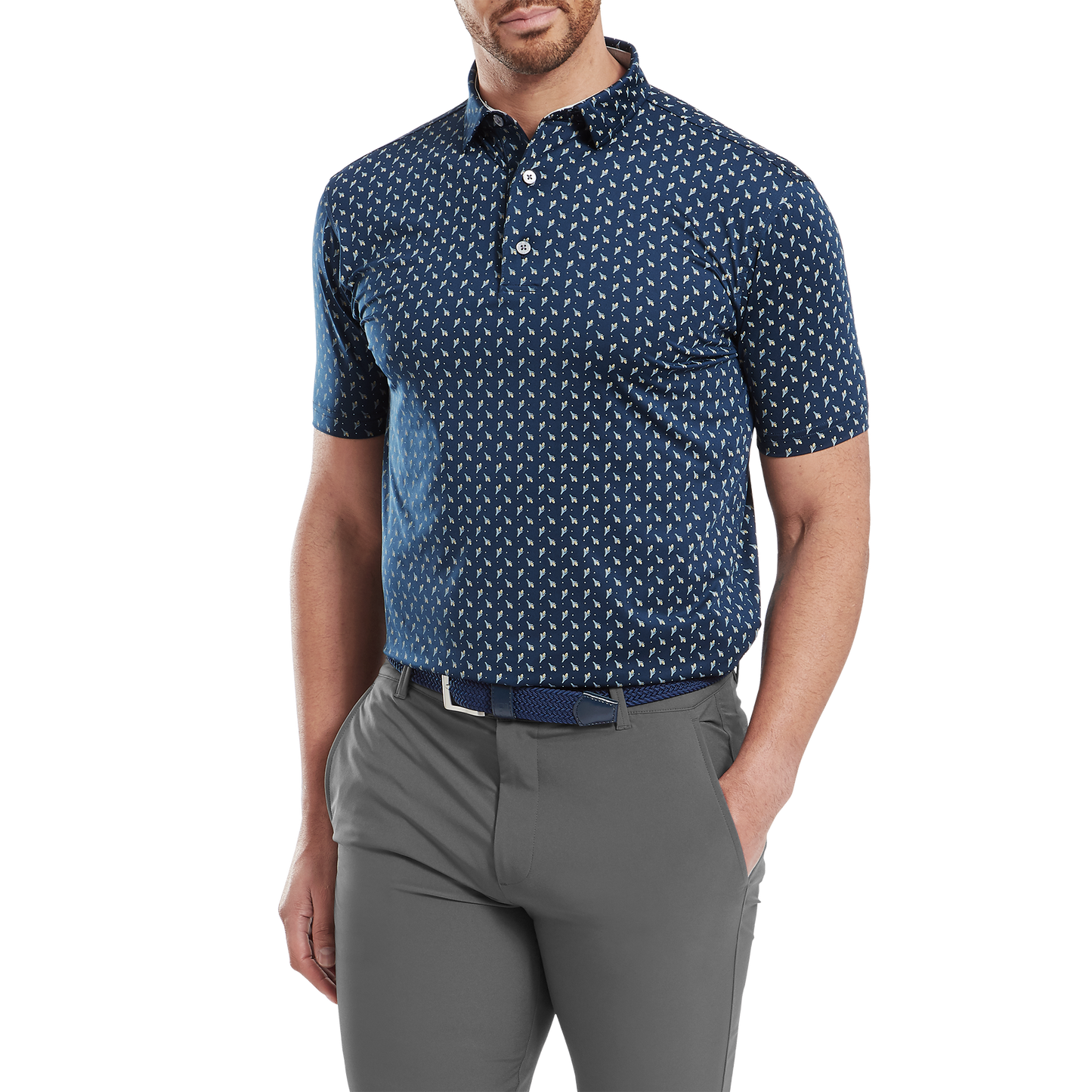FootJoy Flower Bud Foulard Lisle Golf Polo Shirt