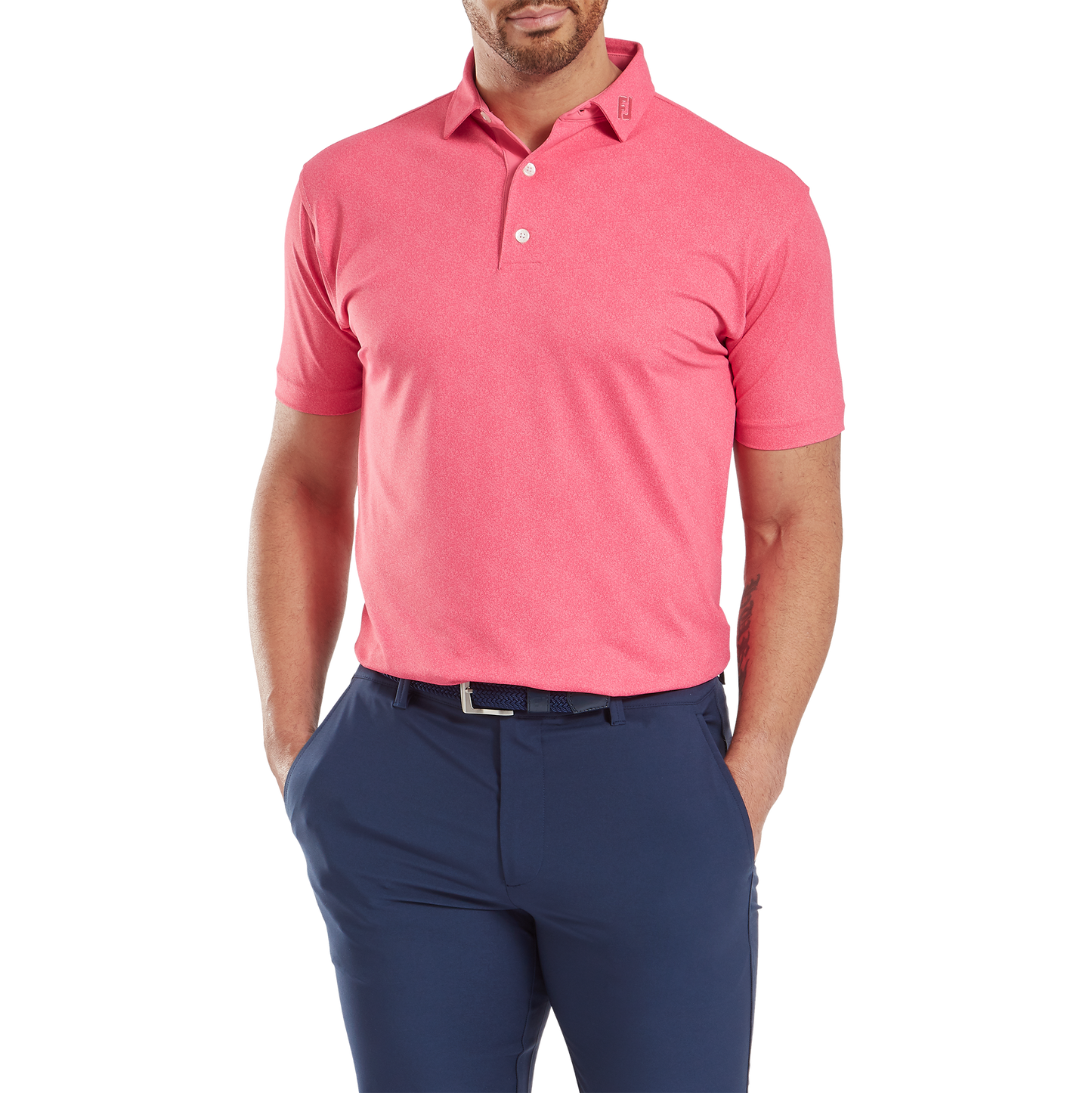 FootJoy Speckle Print Lisle Golf Polo Shirt