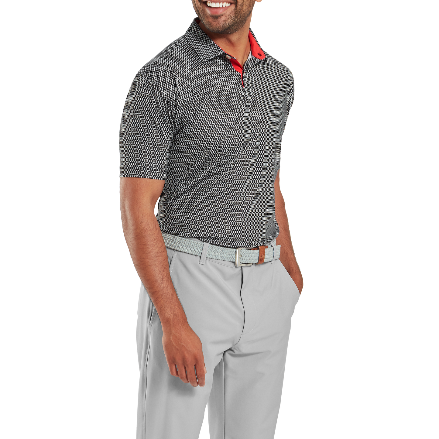 FootJoy Irongate Print Lisle Golf Polo Shirt