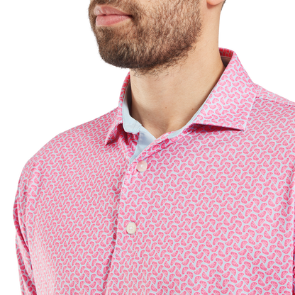 FootJoy Citrus Print Lisle Golf Polo Shirt