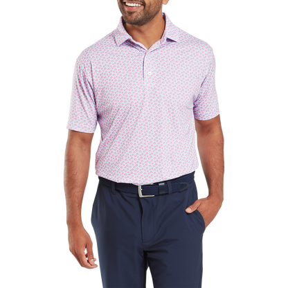 FootJoy Floral Sketch Print Lisle Golf Polo Shirt