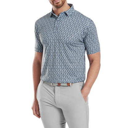 FootJoy Floral Sketch Print Lisle Golf Polo Shirt