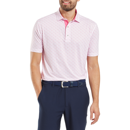 FootJoy Figure Print Lisle Golf Polo Shirt