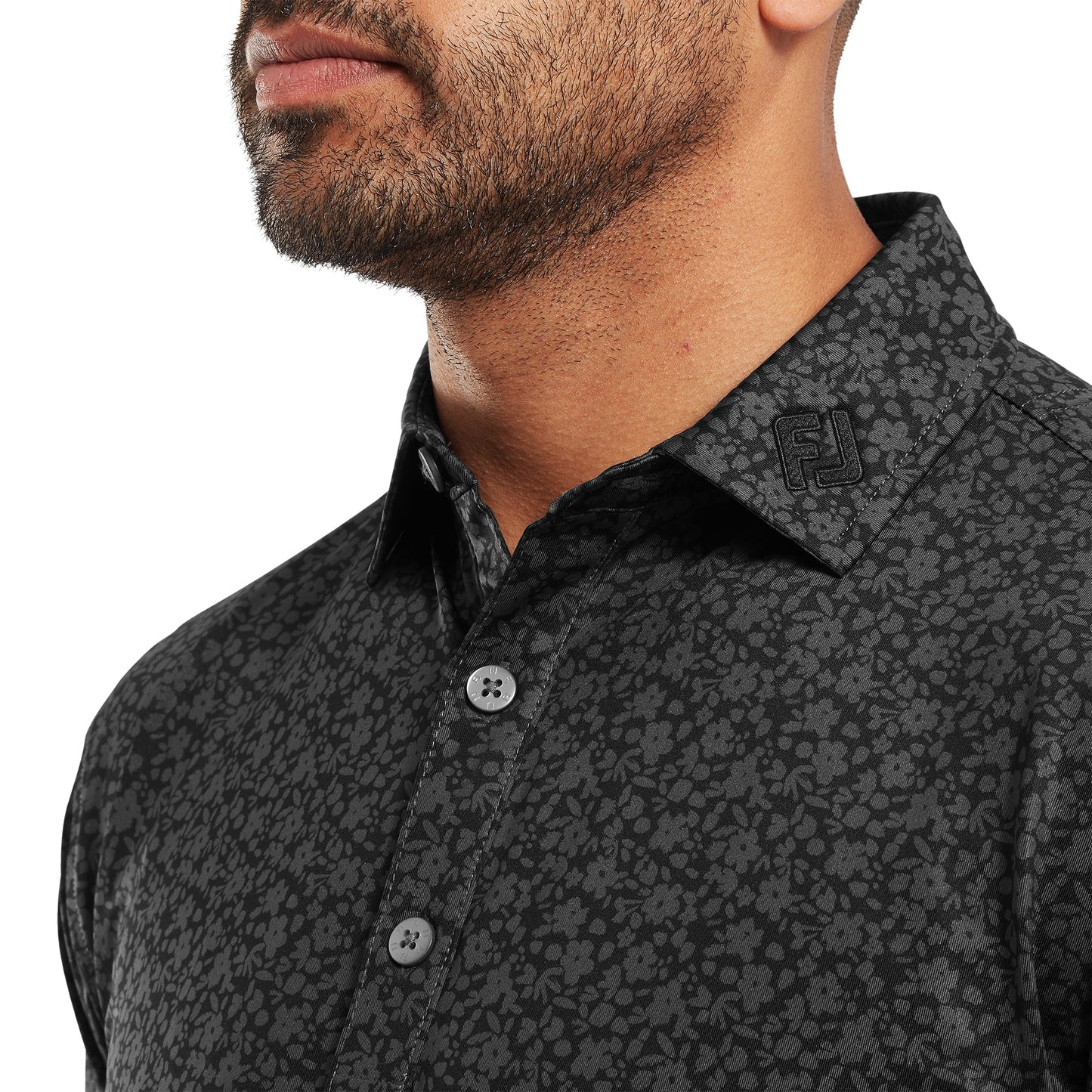 FootJoy Painted Floral Lisle Golf Polo Shirt