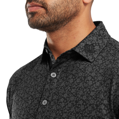 FootJoy Painted Floral Lisle Golf Polo Shirt