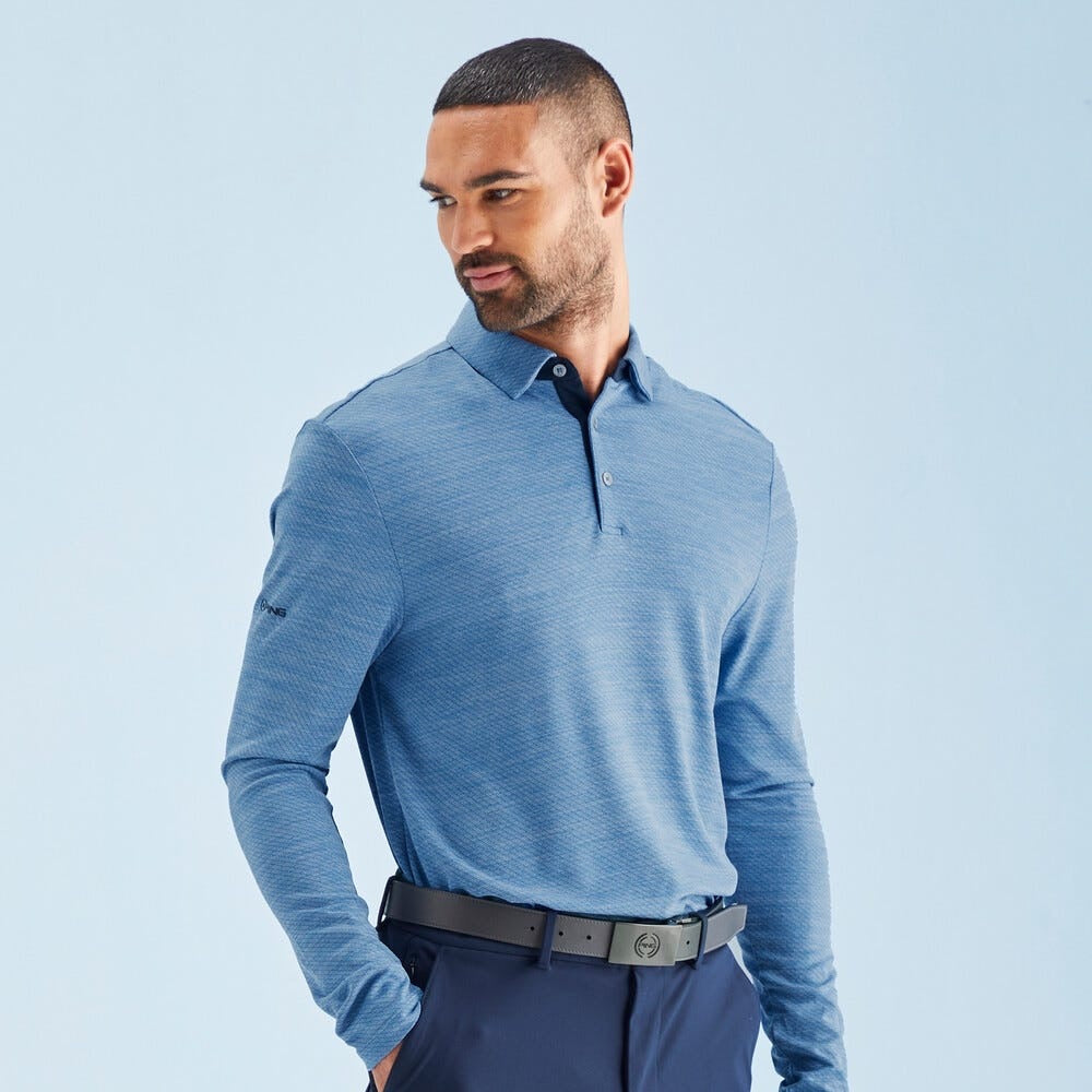 Ping Creek Men's Long Sleeve Polo Shirt
