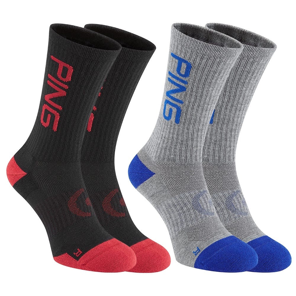 Ping Logo Men's Crew Socks (2 pair multipack)
